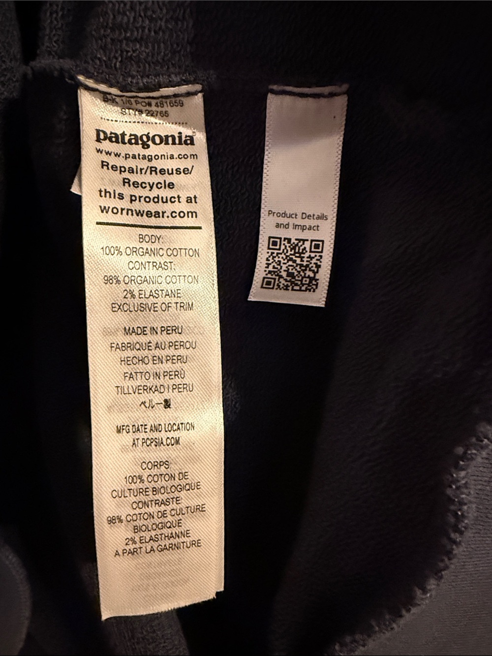 Patagonia Slate Gray/ Blue Crewneck Sweatshirt with Small Logo - Picture 4 of 4